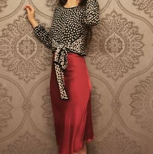 Custom made 100% silk skip skirt